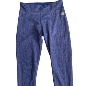 Adidas women’s medium stretch, Capri leggings 9” rise pouch in waist color Blue